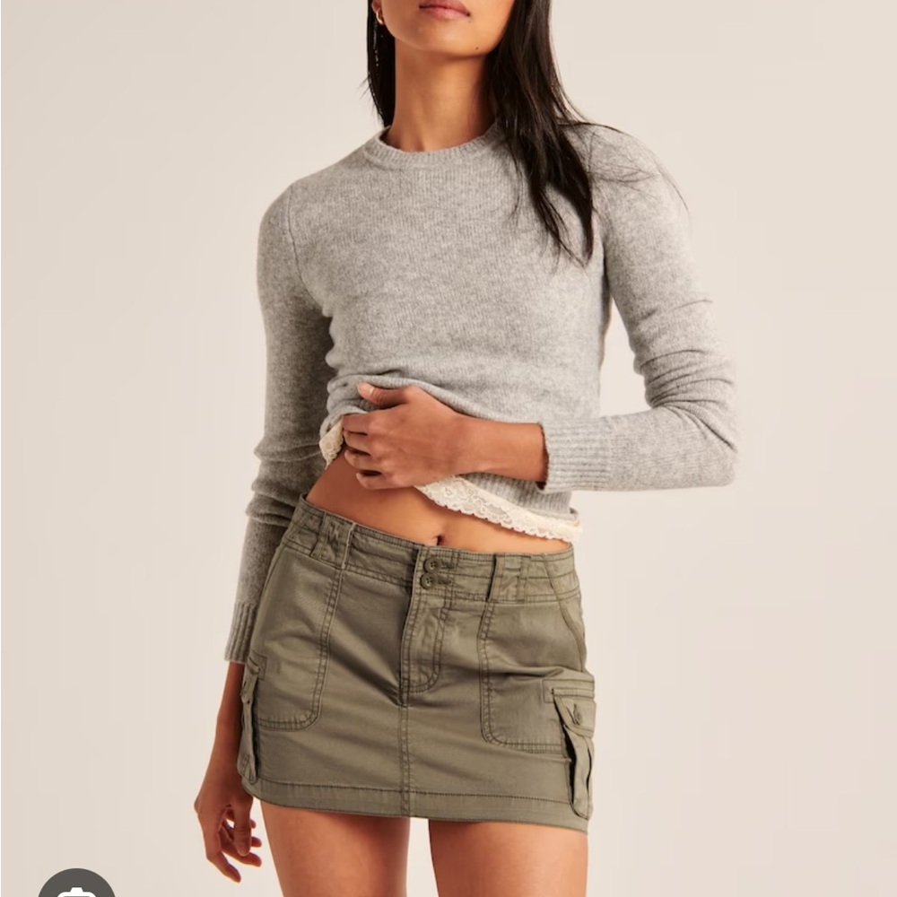 Abercrombie and fitch cargo olive mini skirt
